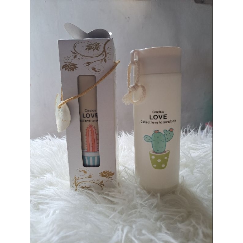 Souvenir Pernikahan Botol Kaca Kaktus Paperbox -tanpa sablon