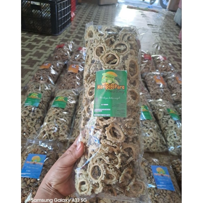 

keripik pare 500g tidak pahit,renyah dan gurih