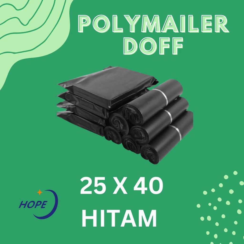 

Kantong Plastik Packing / Polymailer / Plastik Olshop Hitam D bahan HDPE 25X40 DOFF