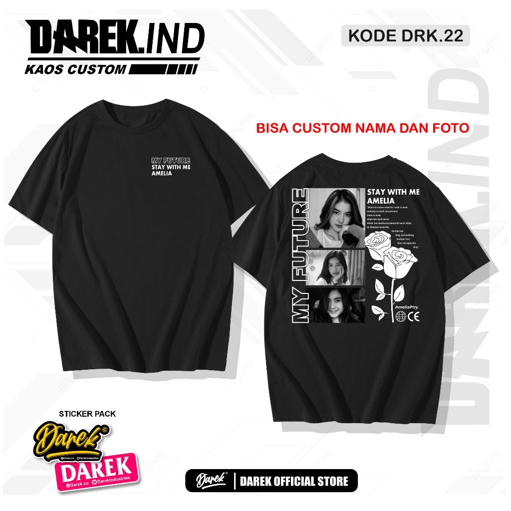 Baju Sablon Custom Foto Dan Nama Sendiri Kaos Sablon Foto Satuan Kaos Pria dan Wanita Distro kaos ae