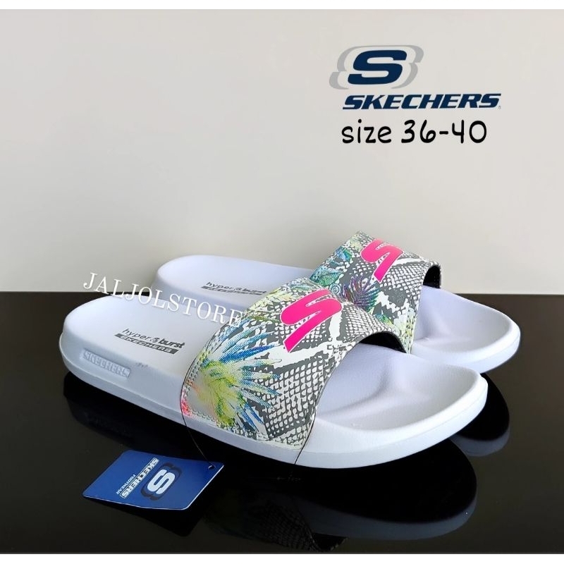 Sandal Skechers HyperBurst The Palm Putih Wanita Remaja | Sendal Slip On The Palm Women White