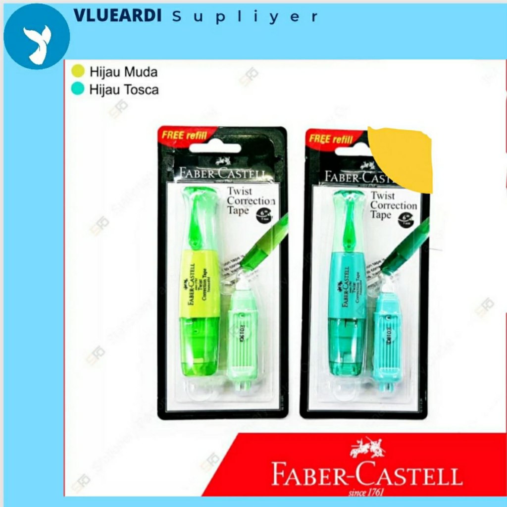 

Correction Tape twist Faber Castell - Hijau Muda