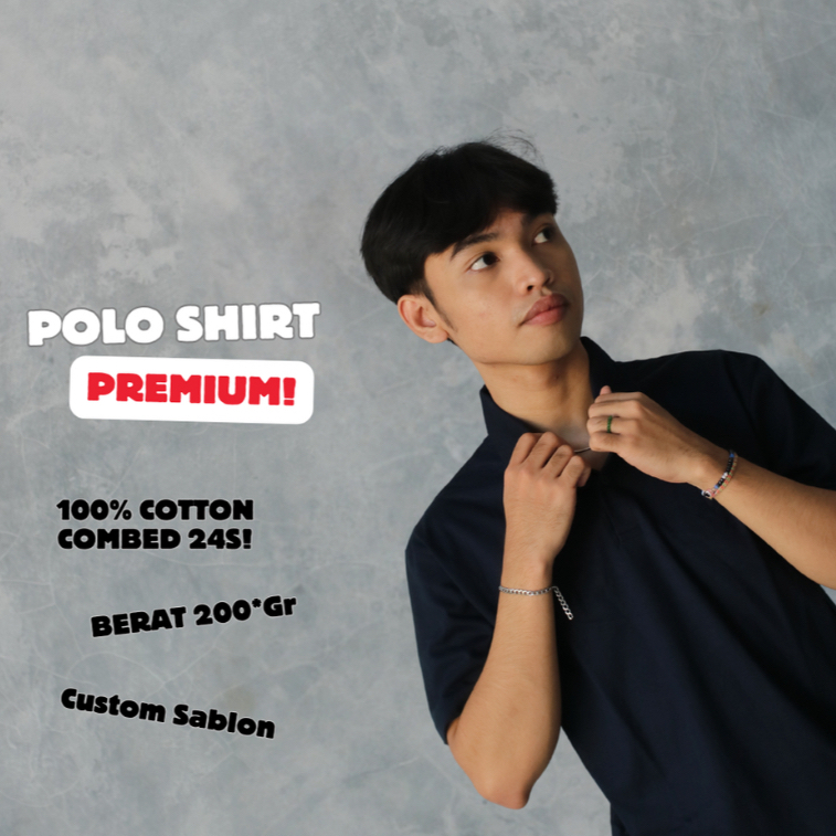POLO SHIRT 24s - 100% Cotton Combed (Rib-less) || NAVY