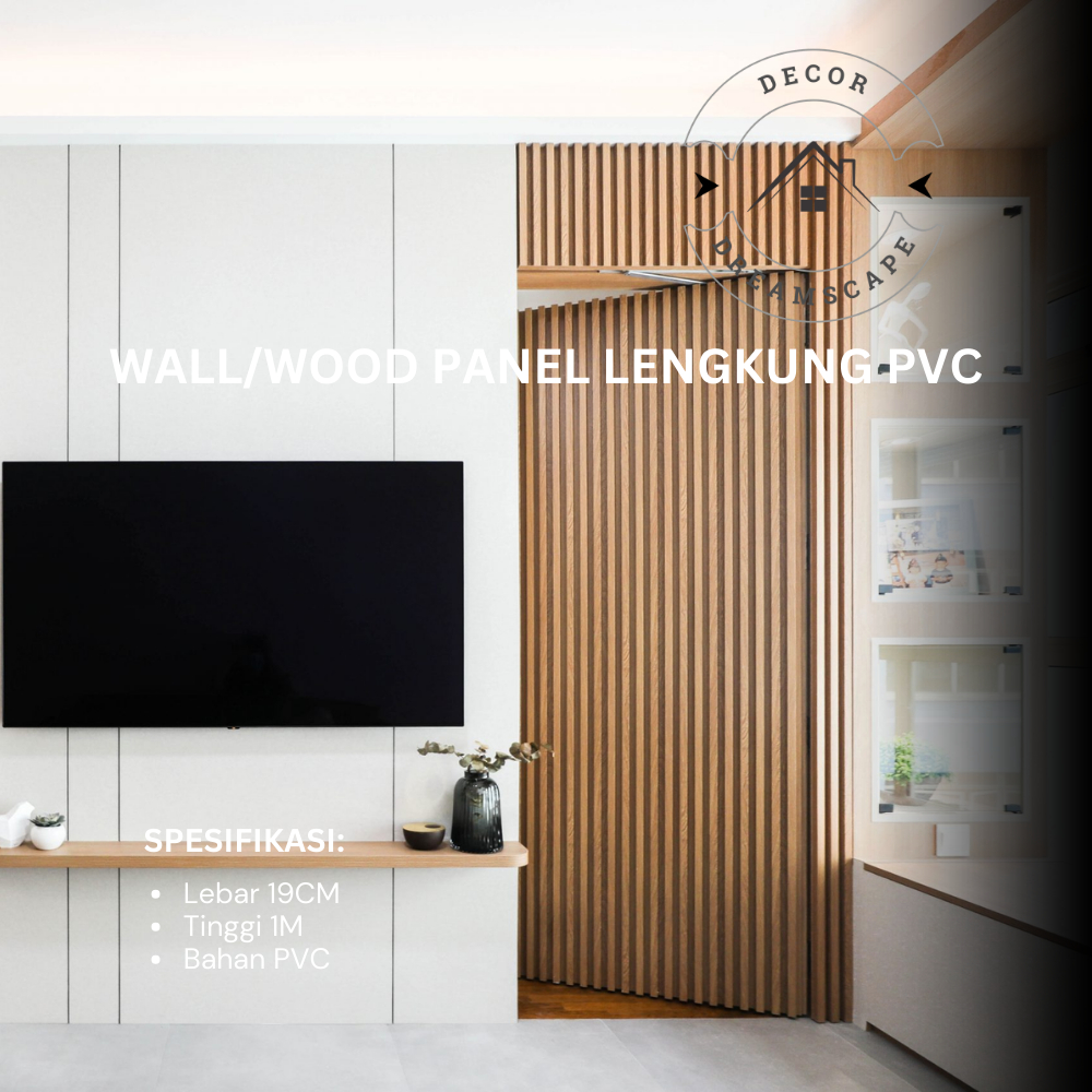 1M X 19CM Wall/Wood Panel WPC VPC Lengkung Premium Termurah