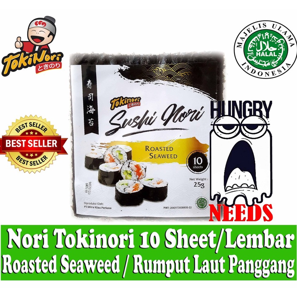 

[FZW100] TOKINORI SUSHI NORI 10 LEMBAR / SHEET - RUMPUT LAUT PANGGANG - ROASTED SEAWEED 90
