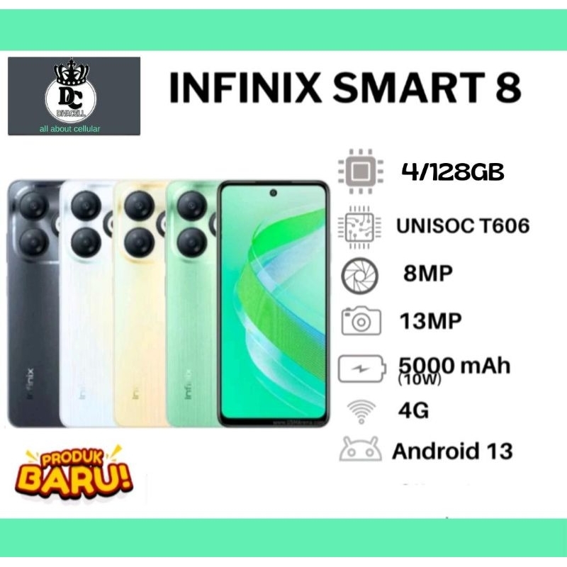 Handphone Infinix Smart 8 Ram 4/128