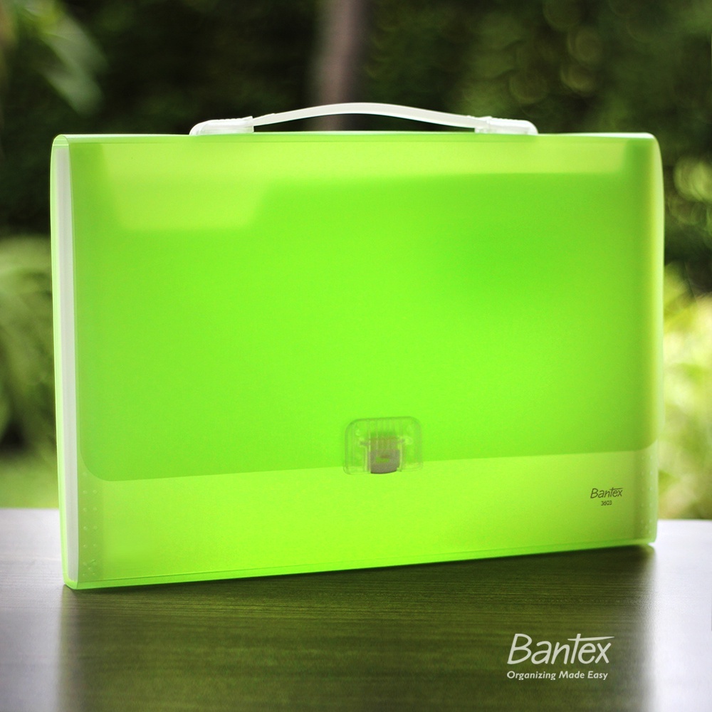 

Bantex Map Harmonika Expanding File With Handle Folio Grass Green