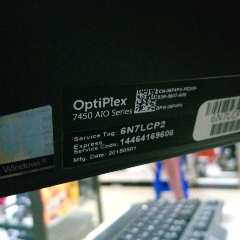 PC AIO DELL OFTIFLEX 7450 CORE I7 GEN 7 RAM 16GB SSD 256