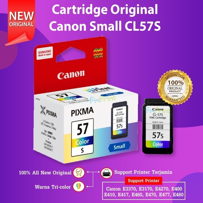 Fine Cartridge Canon cl-57 color for printer e3170 e410 e400 e417 e460 e470 e477 e480 e4270 e3370 e3470 - Tinta cl57 warna colour