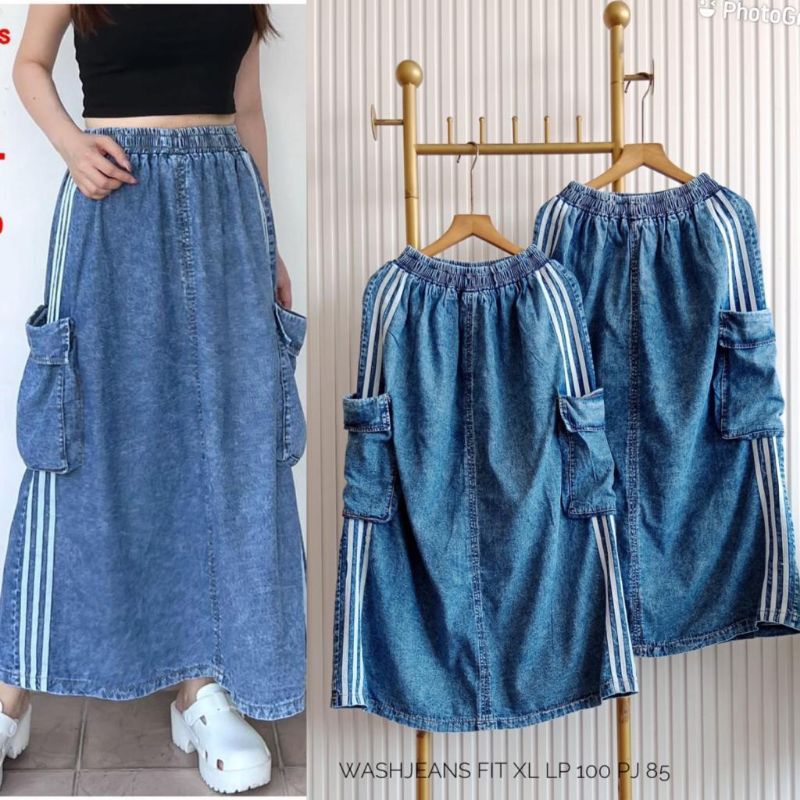 Rok Jeans wanita import bangkok musllimah modern 102582
