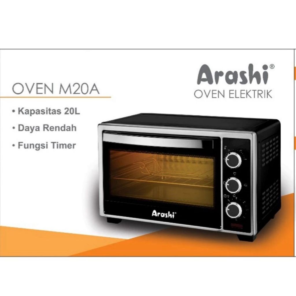 OVEN ARASHI M20A Oven Listrik Arashi 20 Liter 20L Low Watt 300W - 600W