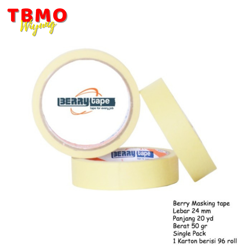 

TBMO Masking Tape / Isolasi Kertas Berry 24mm - Pcs