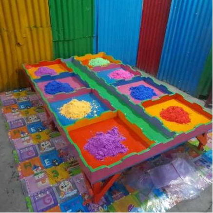 HLID - [KHUSUS MEDAN] Meja Mainan Pasir Kinetik 8 Sekat Meja Lipat Pasir Mainan Edukasi Anak / Meja 