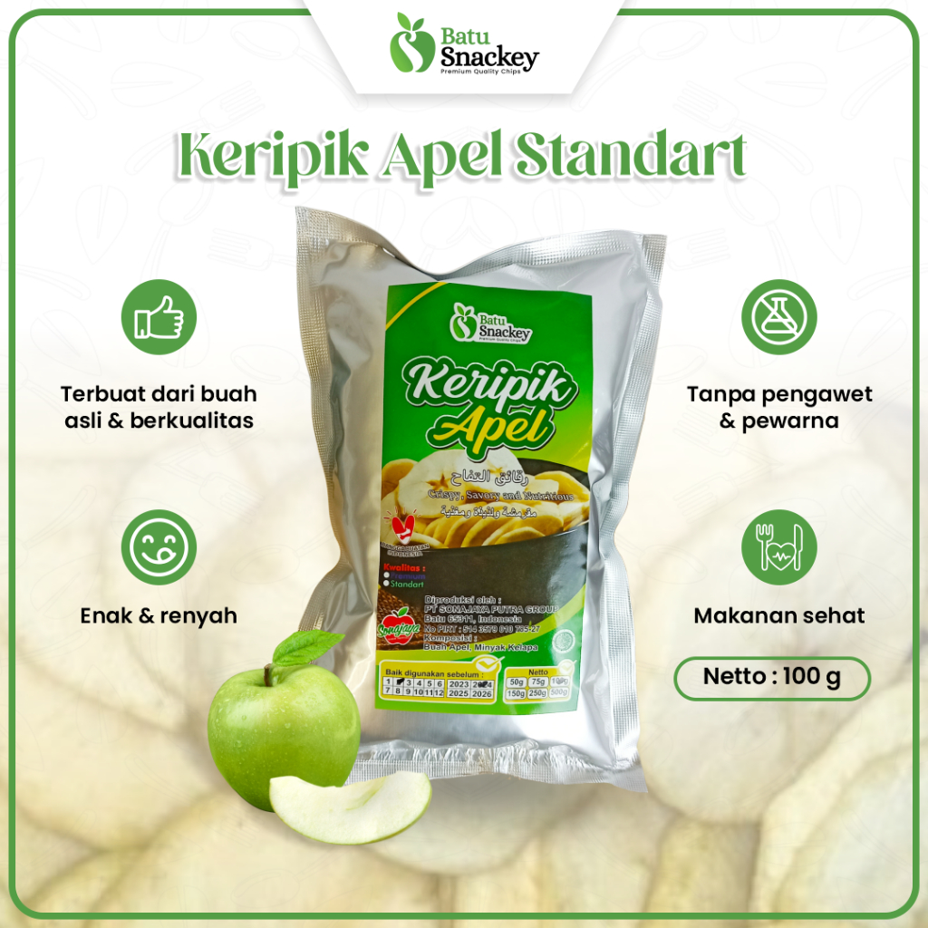 

Keripik Buah Kripik Apel Apple Chips 100 gram Oleh-Oleh Khas Batu Malang Snack Lezat Renyah Tanpa Bahan Pengawet Pewarna Buatan