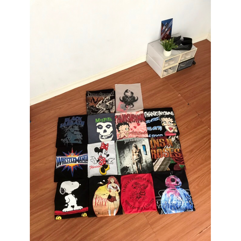 kaos vintage kartun band sportwear 90s