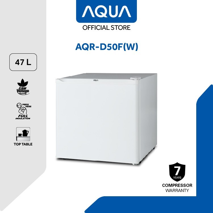 AQUA Kulkas 1 Pintu AQR-D50F(W) Putih - Kapasitas 47L