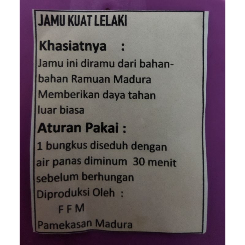JAMU KUAT LELAKI ASLI MADURA