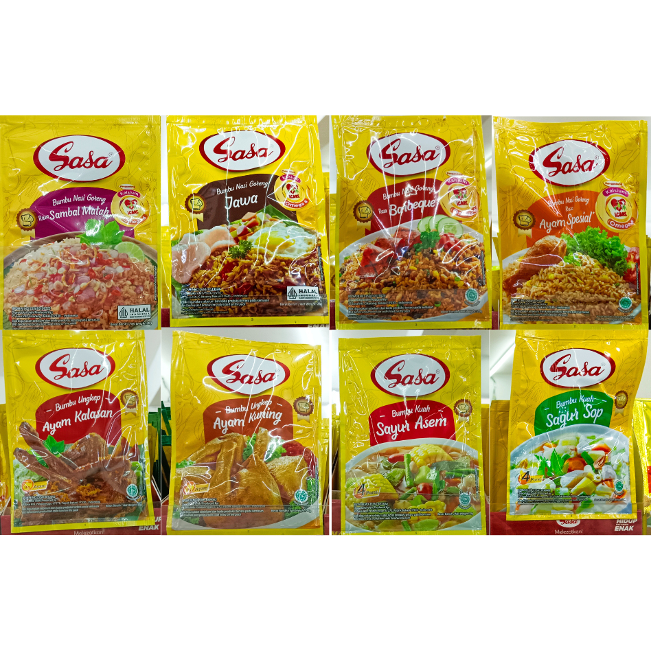 

SASA - BUMBU masak siap saji berbagai varian rasa , praktis , mudah dalam penyajiannya