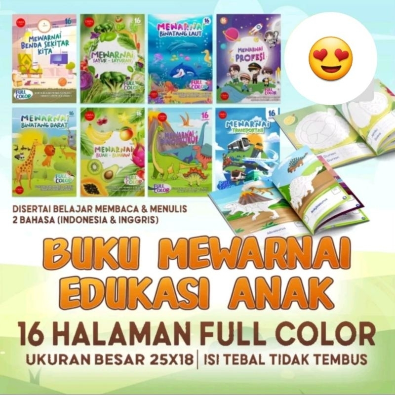 

Buku Mewarnai / Edukasi Anak Coloring Book Full Colour 16 Halaman