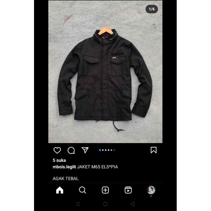 jaket m65 elsipa warna hitam