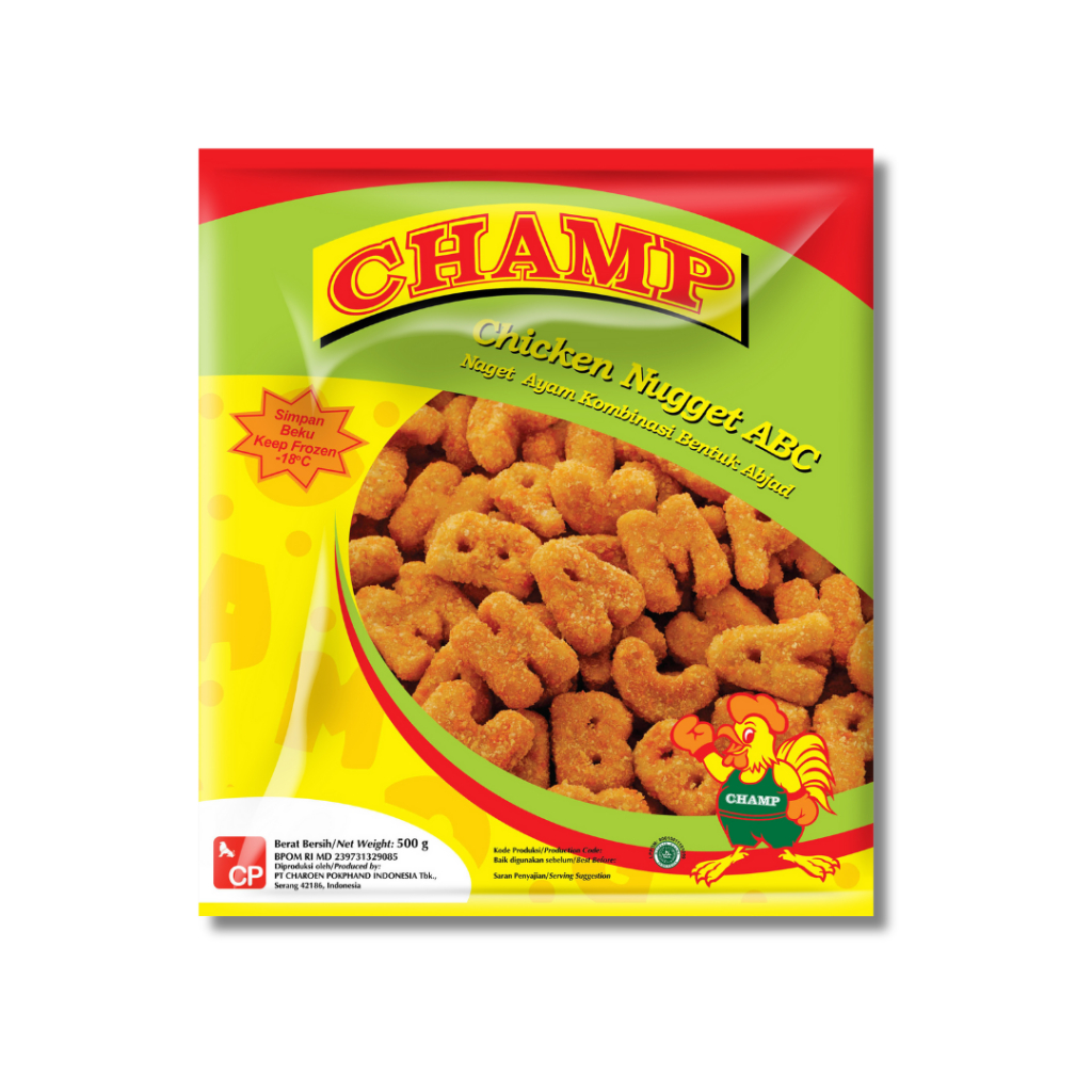 

Champ Nugget Ayam ABC Abjad Huruf 500g (AREA SUMBAR)