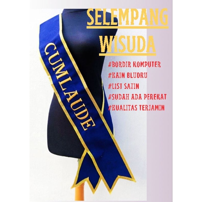 (1 Hari Jadi) Selempang Wisuda / Selendang Wisuda / Selempang Bludru