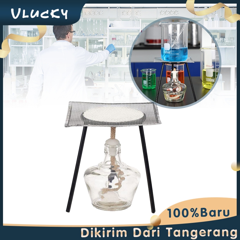 Paket Pemanas Laboratorium Lampu Spirtus 150ml + Kawat Kasa Abses + Kaki Tiga Besi