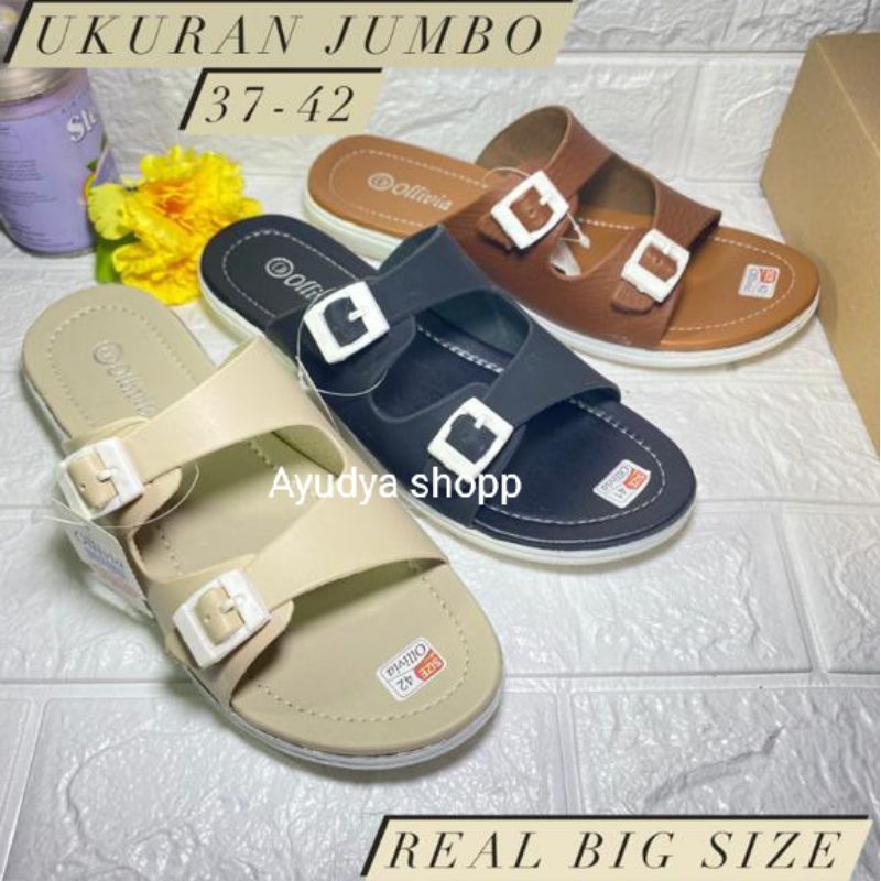 Sandal wanita selop jumbo/sandal wanita big size ukuran besar/sandal wanita selop jumbo