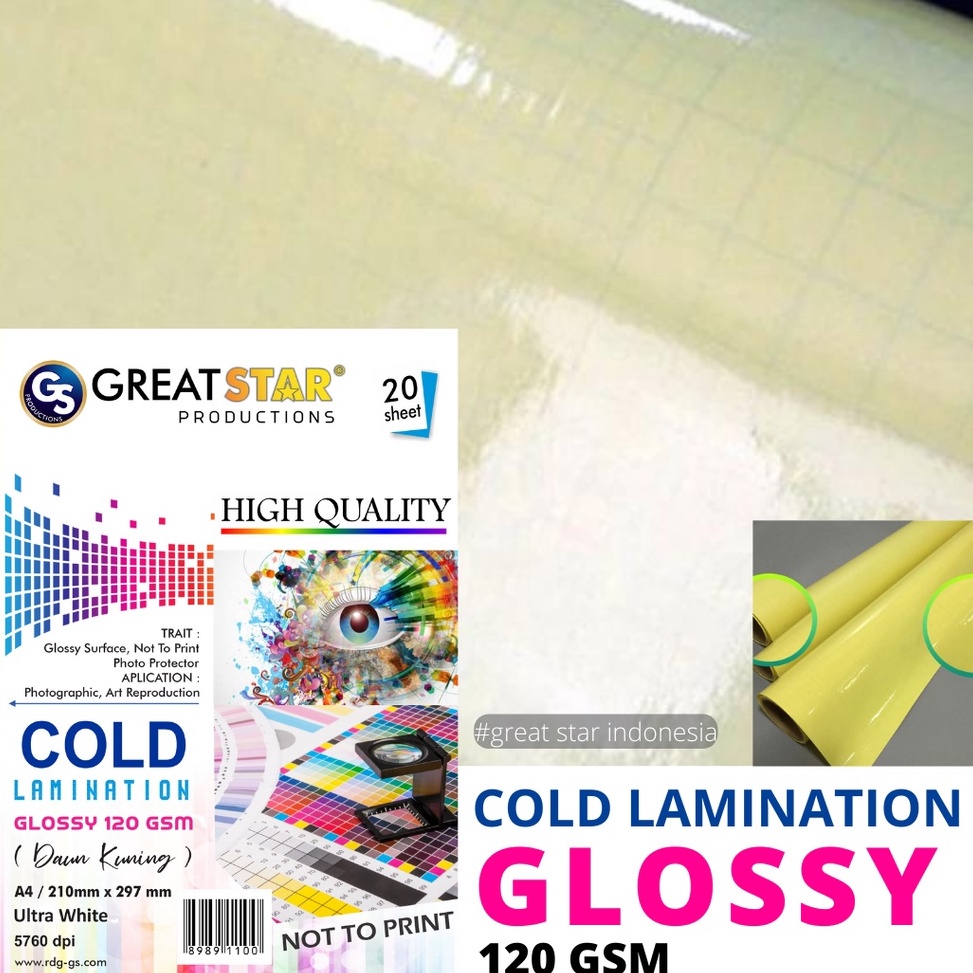 

62 LAMINASI DINGIN / COLD LAMINATION UK A4/120 gsm/20 (DAUN KUNING) 7281