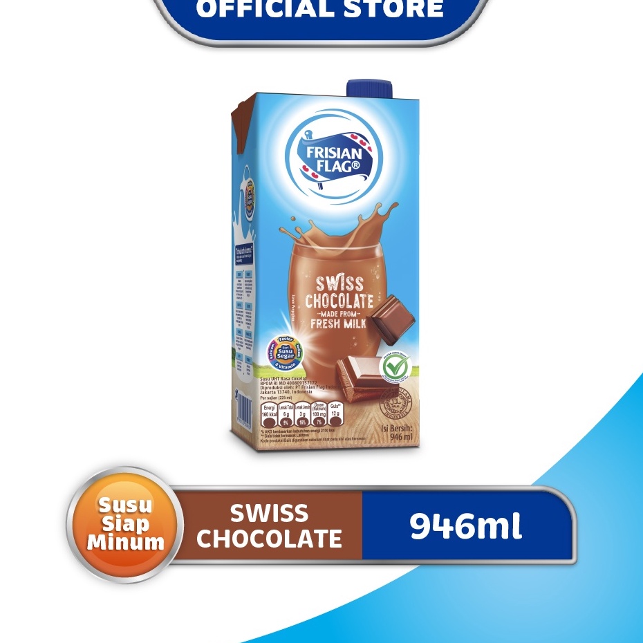 

MWXS8462 Stok terbaru Frisian Flag Susu UHT Swiss Chocolate 946 mL