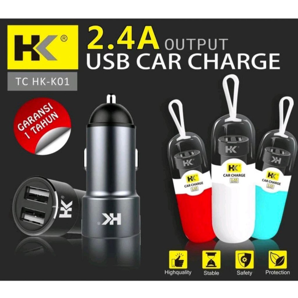 Casan mobil HK Saver Car Charger SMART AUTO ID 2 USB 2.4A - K01