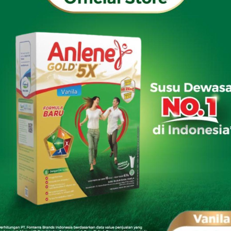 

KHWH7579 (V44859) Anlene Gold 5X Susu Bubuk Dewasa Vanila 620g - Nutrisi Tinggi Kalsium Untuk Tulang, Sendi, dan Otot