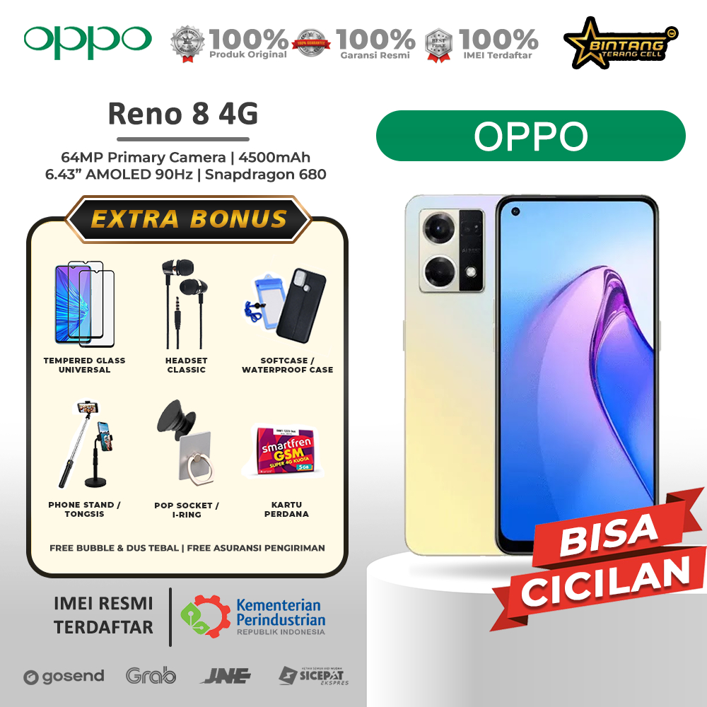 OPPO RENO 8 5G RENO 8 4G RAM 12/256GB RAM 8/256GB GARANSI RESMI