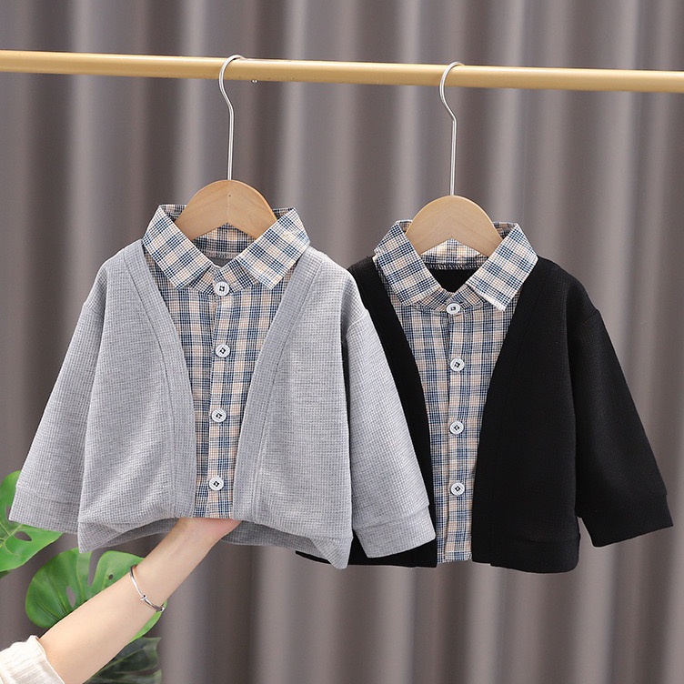 Kemeja anak laki laki import kemeja anak cowok impor kardigan nyatu fashion korea import atasan leng
