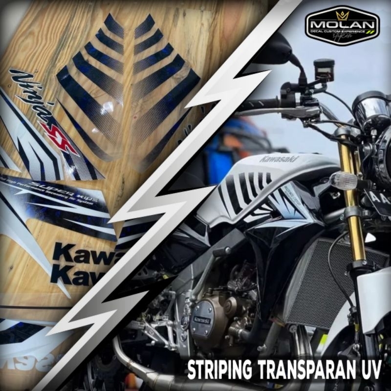Decal Sticker Striping Variasi Transparan Uv Ninja Ss Zebra 2014 2015 2016 & Ninja R/Ss Transparan K