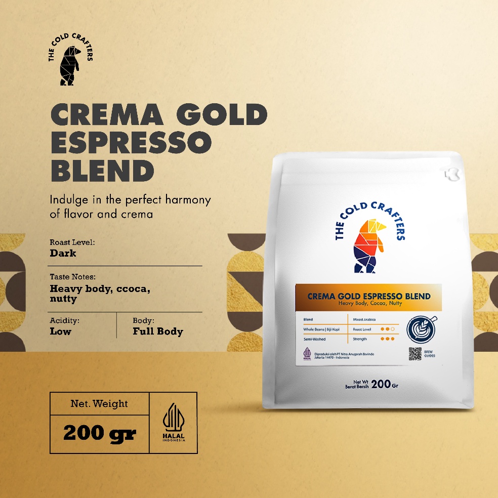 

46 Crema Gold Espresso Blend Arabica Mix Coffee Arabika Biji Kopi Bubuk 78rkr