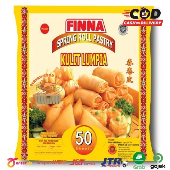 

ZLYL3329 Terlaris FINNA SPRING ROLL PASTRY 125mm x 125mm 50 lembar HALAL / Finna Kulit Lumpia