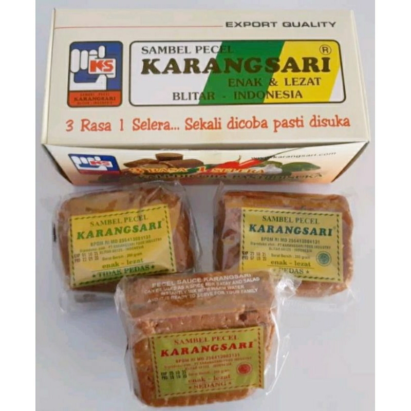 

Produk selalu baru ya. Jadi tenang ya agan. Expired masih lama. DIJAMINSambal Pecel Karangsari BlitarSambal Pecel ter enak, terlaris dan legendaris dari Kota BlitarAda 3 rasa varian sama :1.Tidak Pedas2.sedang3.Pedas
