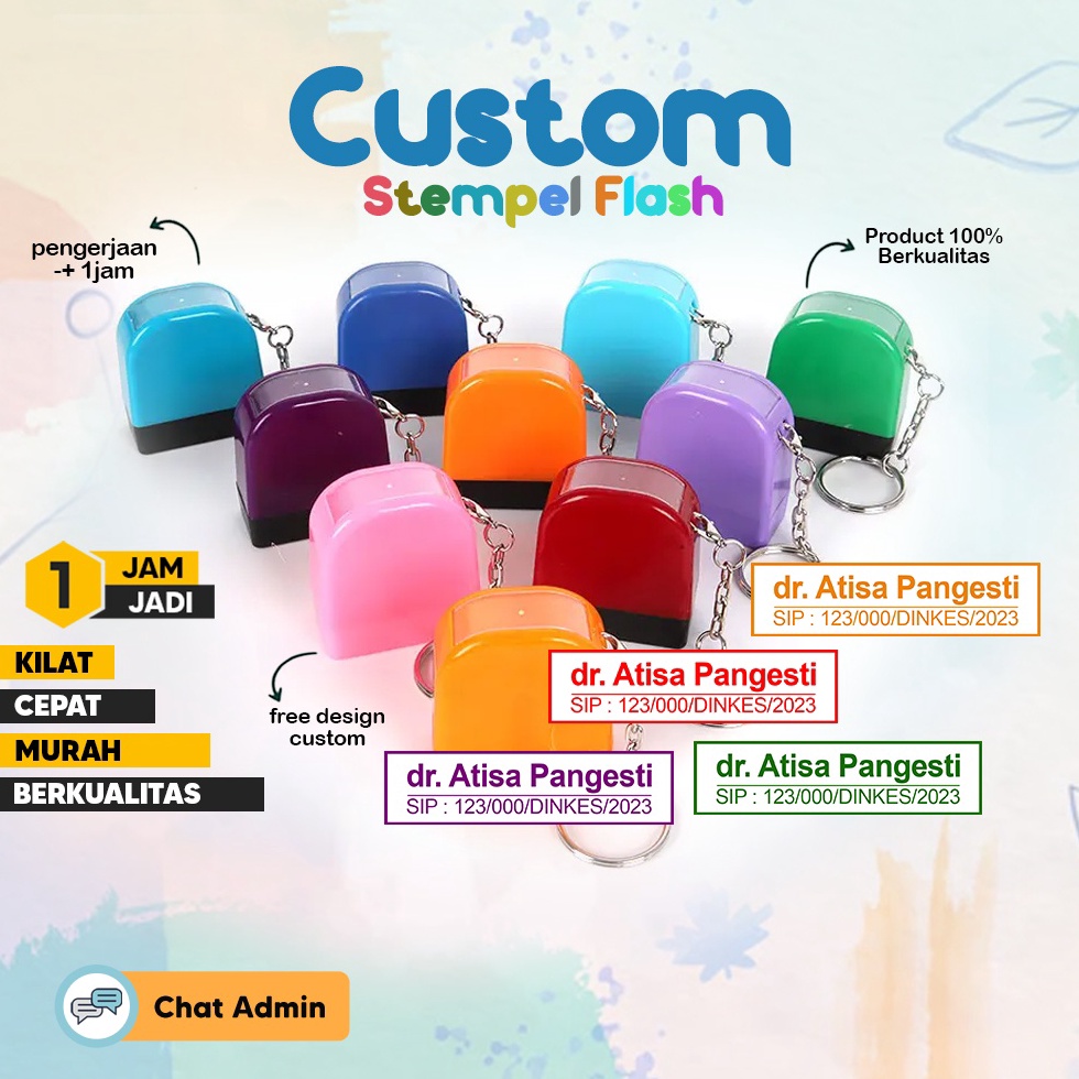 

[☽N61➤] CETAK STEMPEL NAMA DOKTER 10 X 30 / STEMPEL BIDAN | PERAWAT | APOTEKER | NIP | JABATAN | NOMOR HP | BUPATI / STEMPEL GANTUNGAN KUNCI [12]