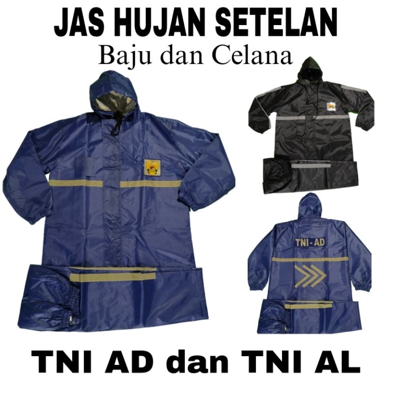 Jas hujan TNI AD setelan baju dan celana/mantel TNI AL/raincoat motor terbaru