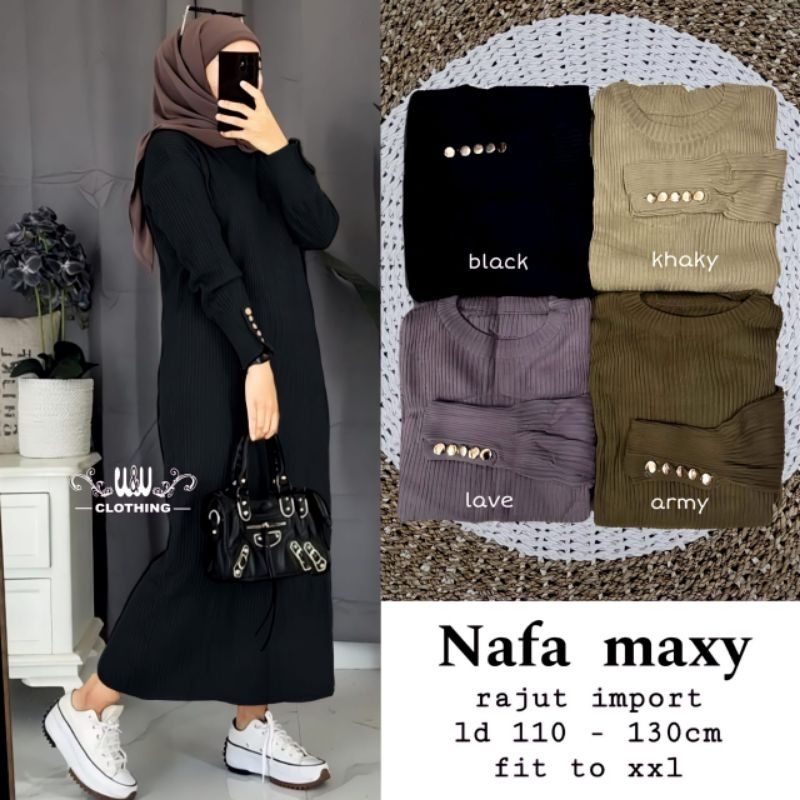 DRESS RAJUT IMPORT JUMBO LD 110 - 130 NAFA RAJUT KNIT BY W & W