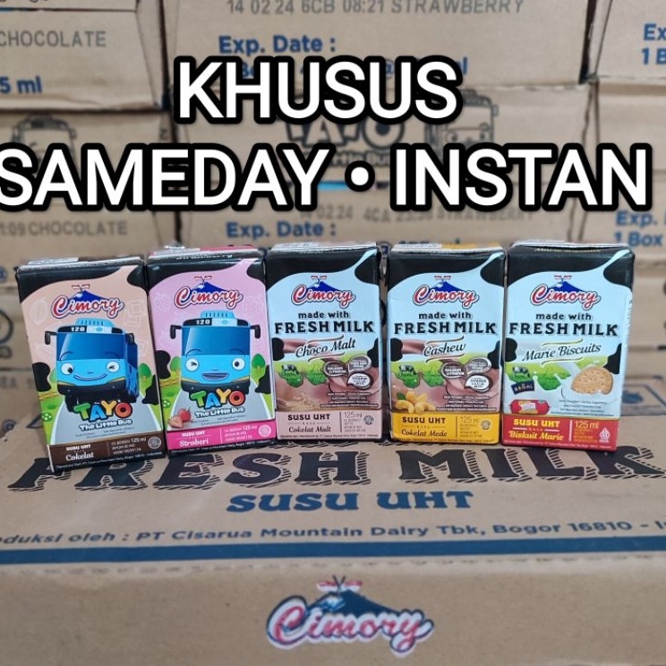 

ZMPG6275 [PROMO MURAH!!!] 1 DUS SUSU CIMORY UHT FRESH MILK 125ml / 125 ml 1 KARTON SAMEDAY INSTANT