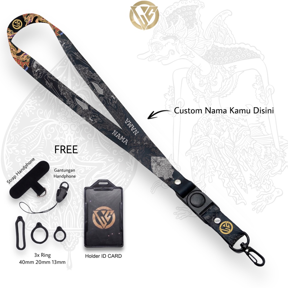 

COD Lanyard Craft Custom Nama Wayang Series Various Size ✸Model Terkini