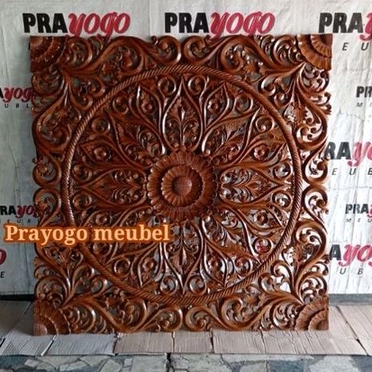 panel hiasan dinding ukiran khas bali kayu jati antik vintage - frame pigura dinding kayu murah