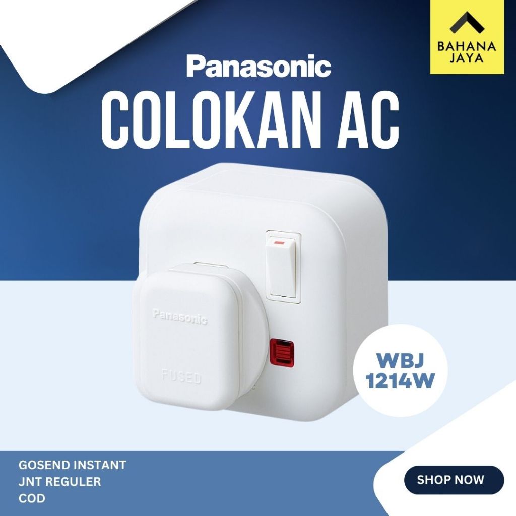PANASONIC STOP KONTAK AC SET WBJ1214W / STEKER AC / STOP KONTAK AC / OUTBOWDOS AC MANADO