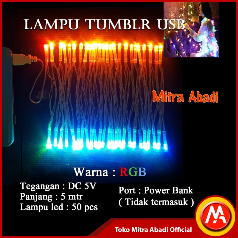 Lampu Natal LED USB DC 5V Panjang 5 Meter