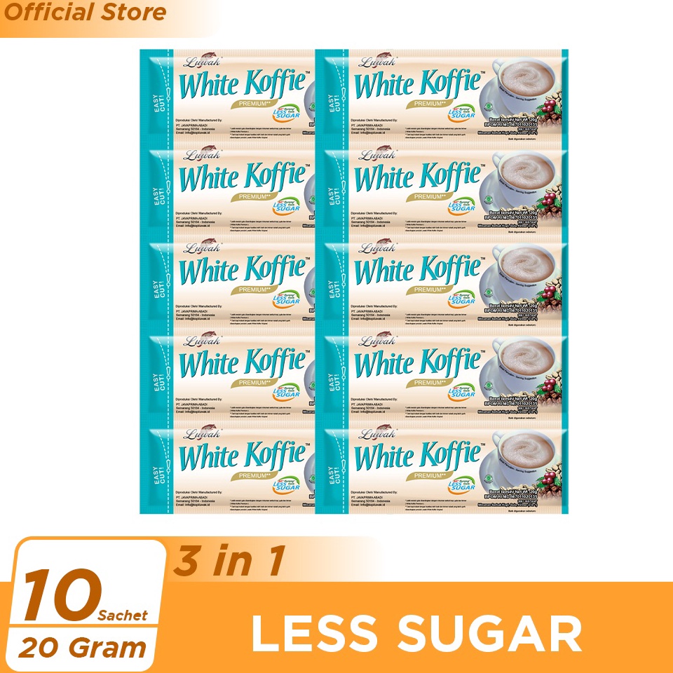 

✷ Kopi Luwak White Koffie Less Sugar Renceng 10x20gr 72