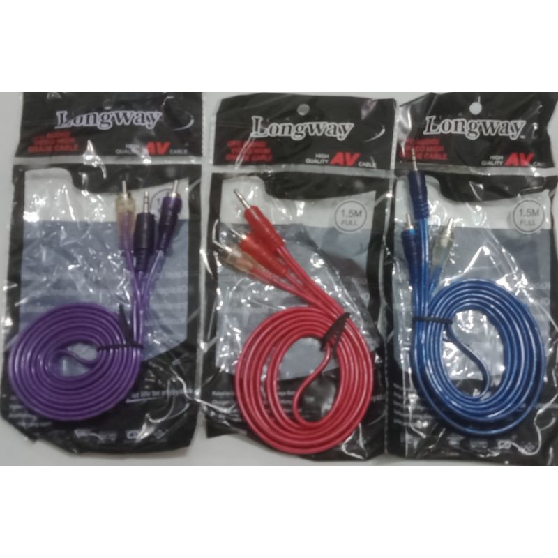 Kabel HP longway jack mini 3.5mm to T jack RCA