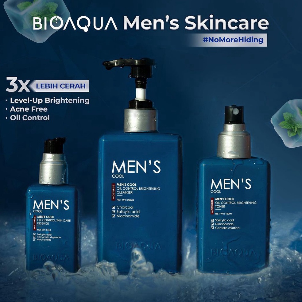 COD BIOAQUA Skincare Pria Pemutih Wajah Men's Skincare Oil Control & Memudarkan Bekas Jerawat Perawa