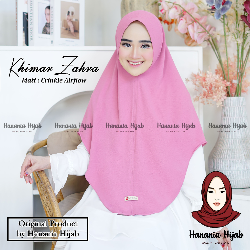 Khimar Soft Pad Syari Zahra Oval Jumbo Crinkle Airflow | Bergo Oval Jumbo Pad